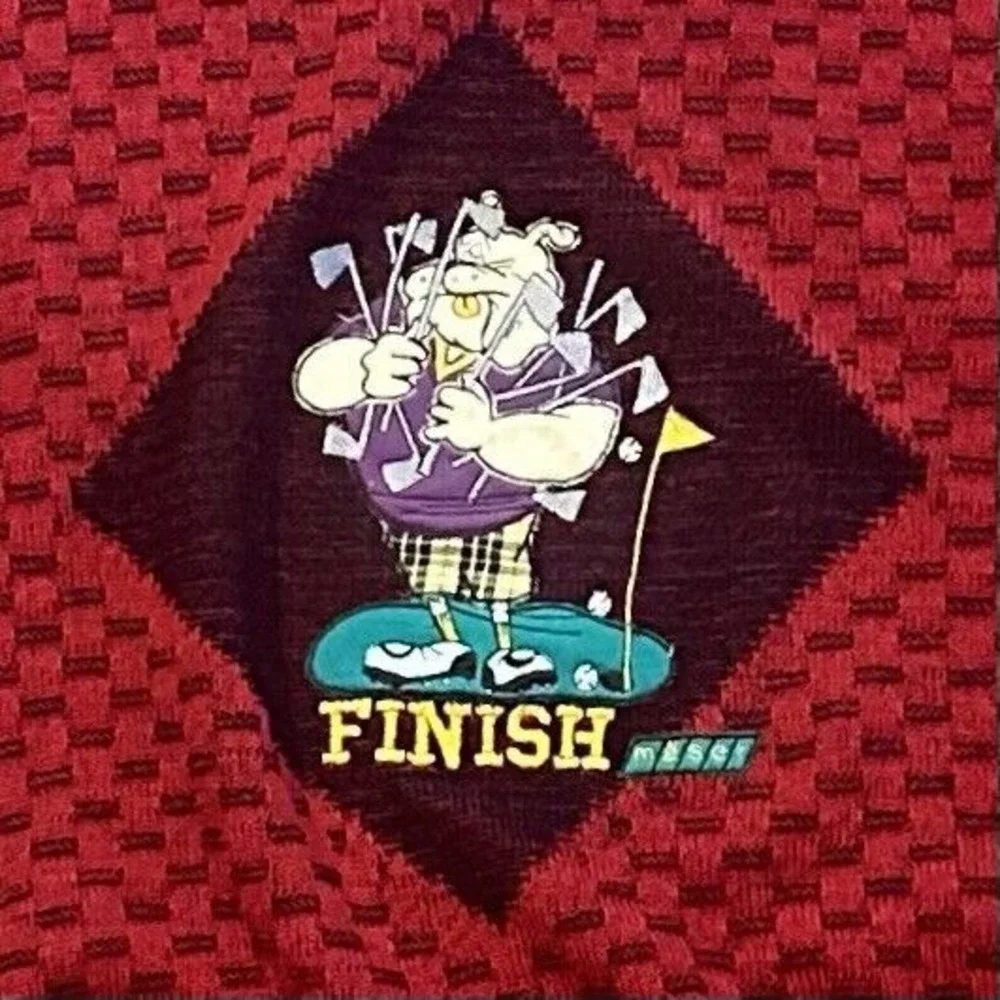 Vintage Maser Austria Golf‎ Sweater Size 44/Large Bulldog Wool Blend Red